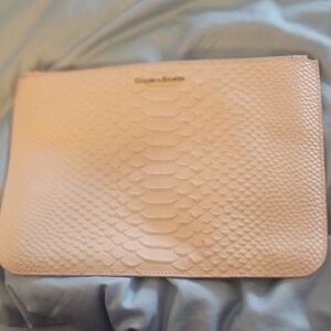Dooney & Bourke Cream Snake Print Clutch